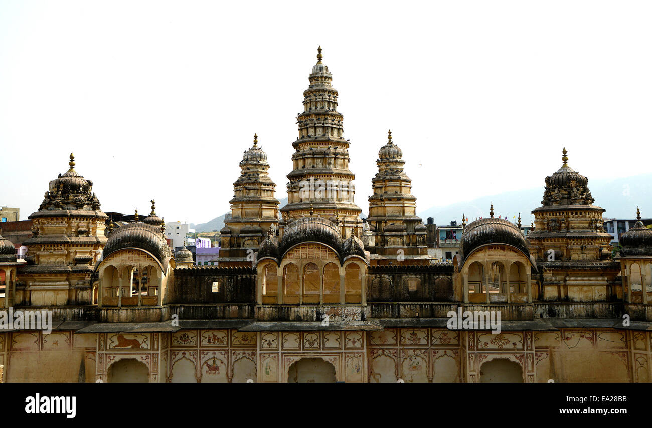 Tempel, indische Architektur, Lord Vishnu, Pushkar, Rajasthan, Indien Stockfoto