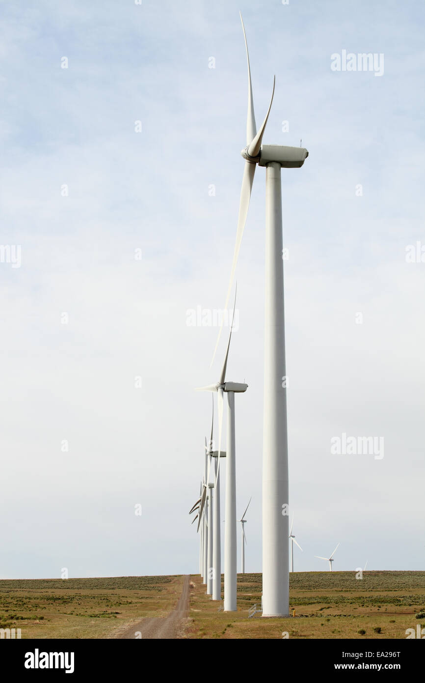 Eine Reihe von umweltfreundlichen Windgeneratoren Stockfoto