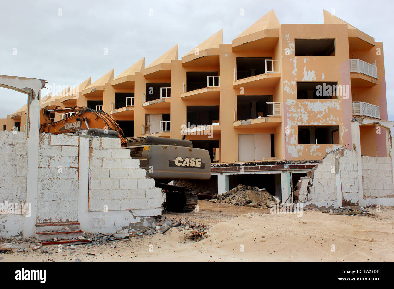Spanischen Kanarischen Inseln Urlaub unvollendet und verfallene Gebäude Stockfoto
