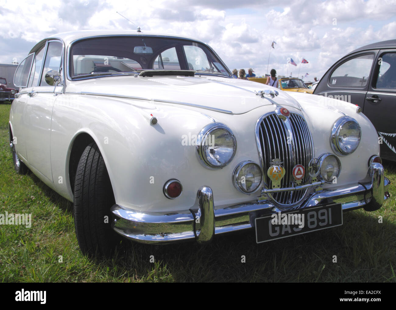 1962 Jaguar Mk II bei weißer Waltham Retro-Festival 2014 Stockfoto