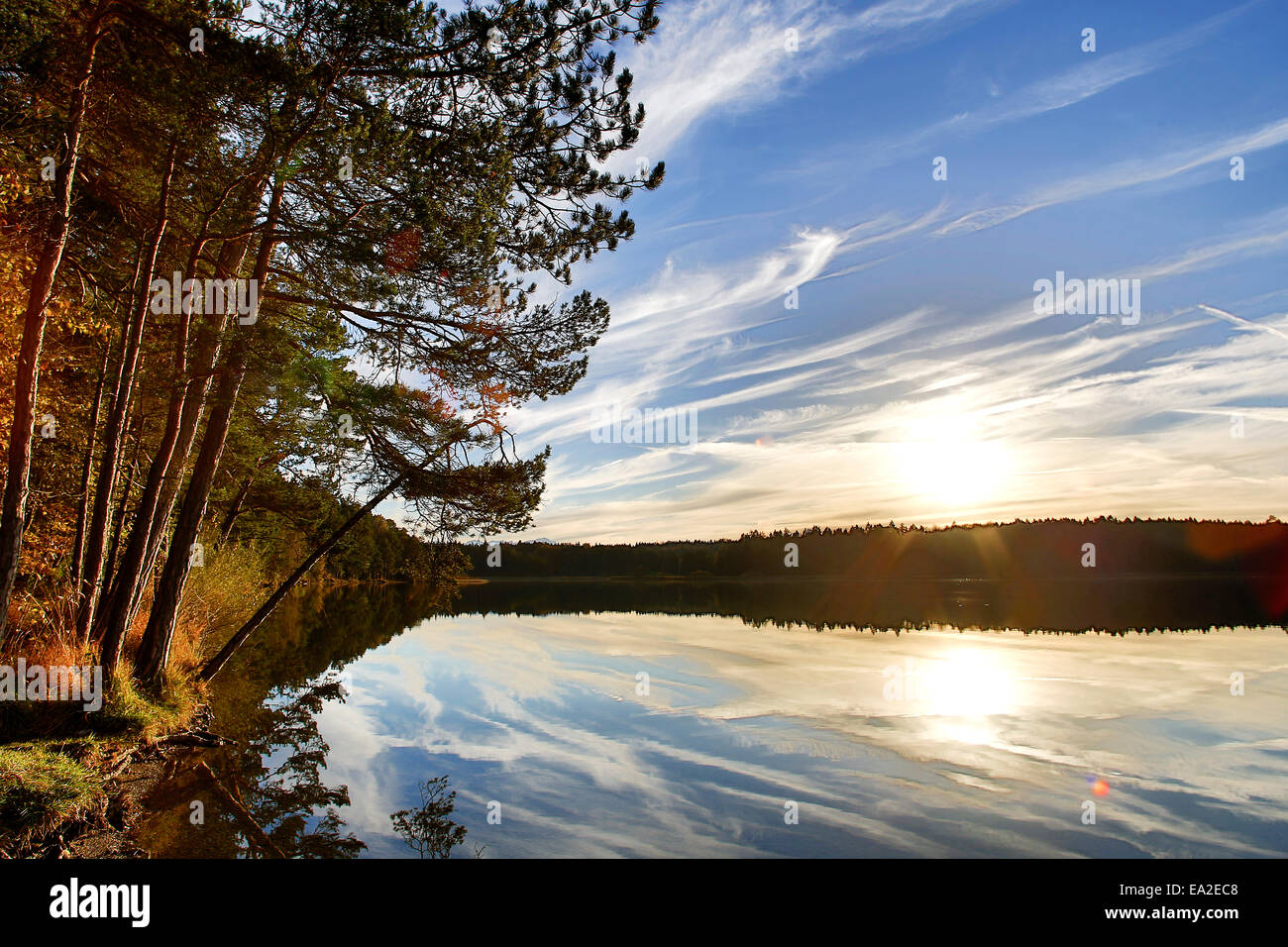 HDR capture von Seen Osterseen in Bayern Stockfoto