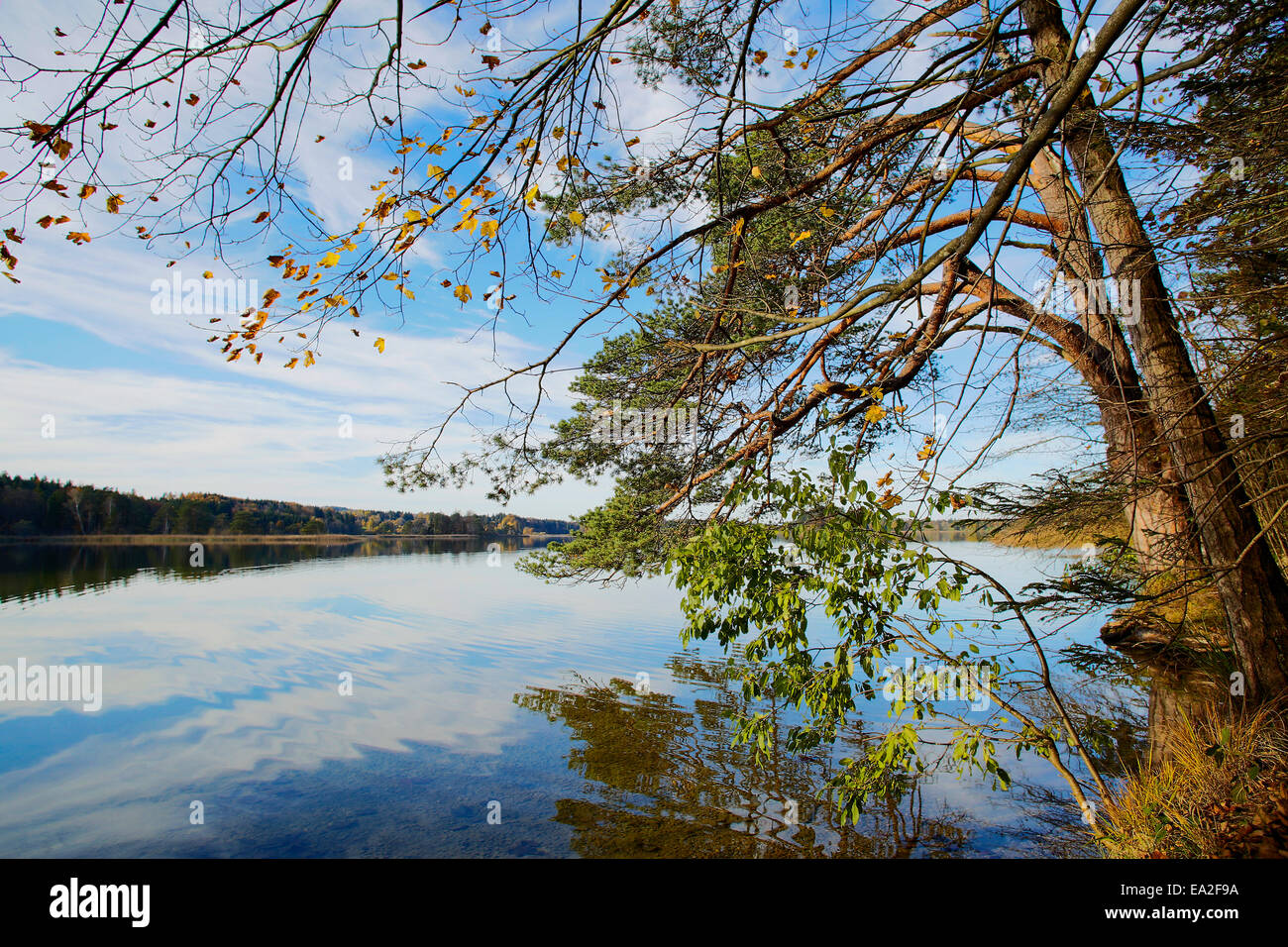 HDR capture von Seen Osterseen in Bayern Stockfoto