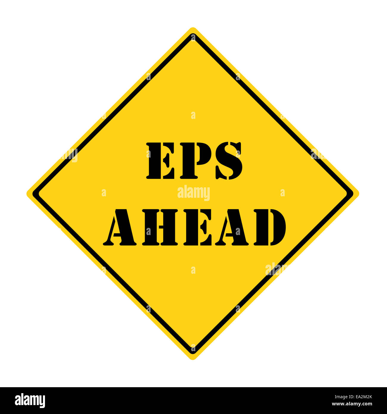Eine gelbe und schwarze Rauten Schild mit den Worten EPS weiter machen ein tolles Konzept. Stockfoto