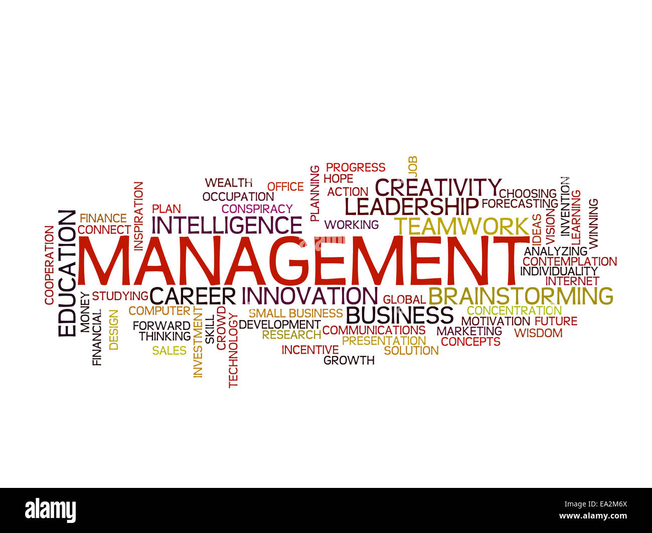 Management Strategie Konzept Wortwolke Stockfoto