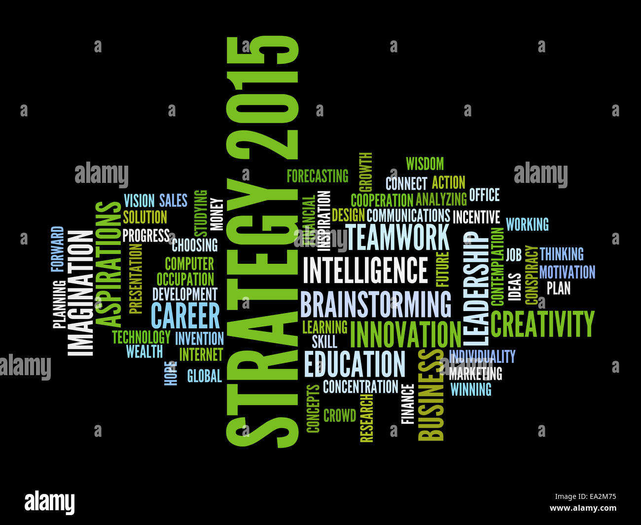 Business-Strategie in 2015 Konzept Wortwolke Stockfoto