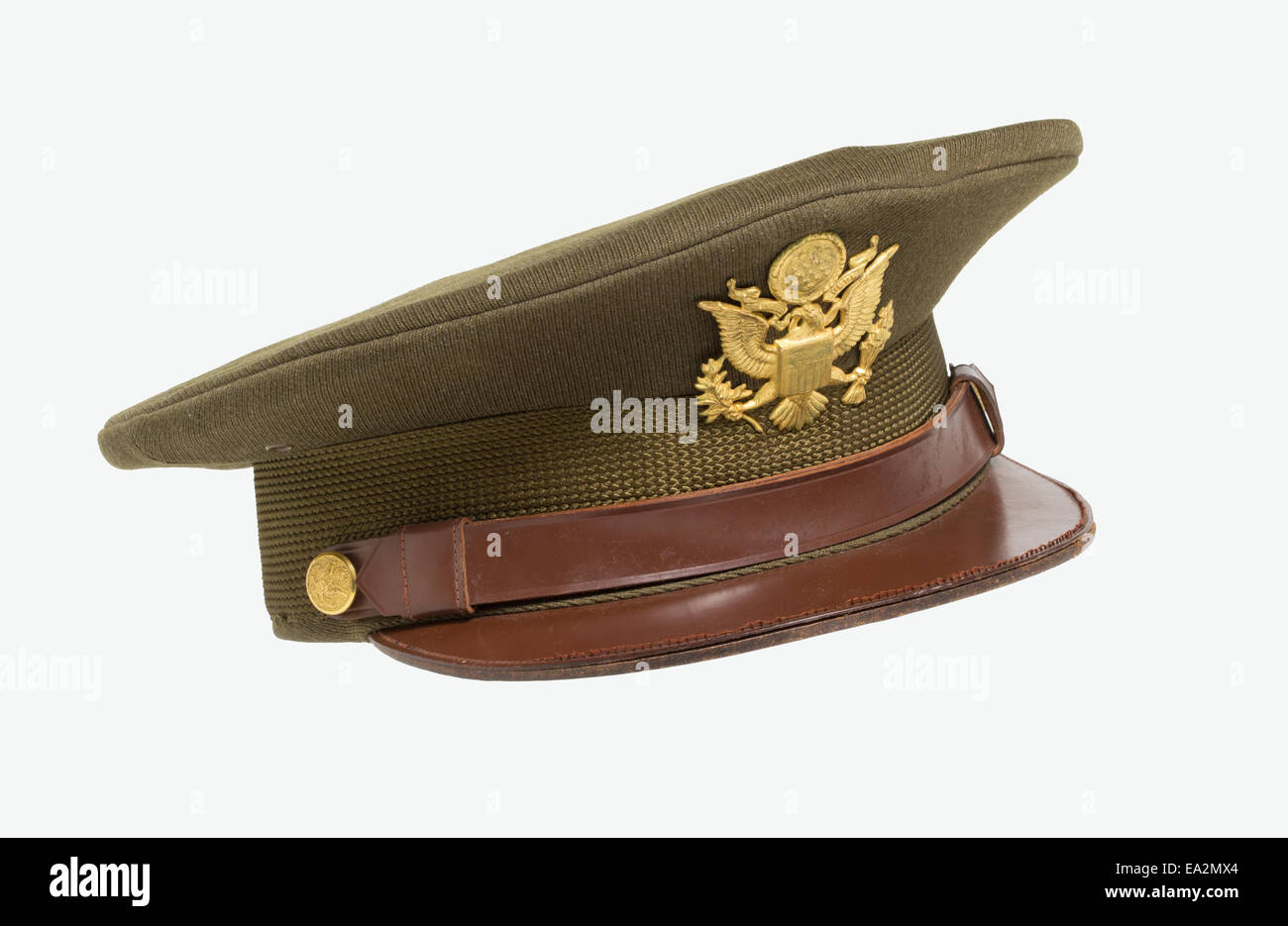 Eine olive drab Offizier Hut getragen von einem amerikanischen Offizier von der 9. United States Army Air Forces USAAF während des zweiten Weltkriegs Stockfoto