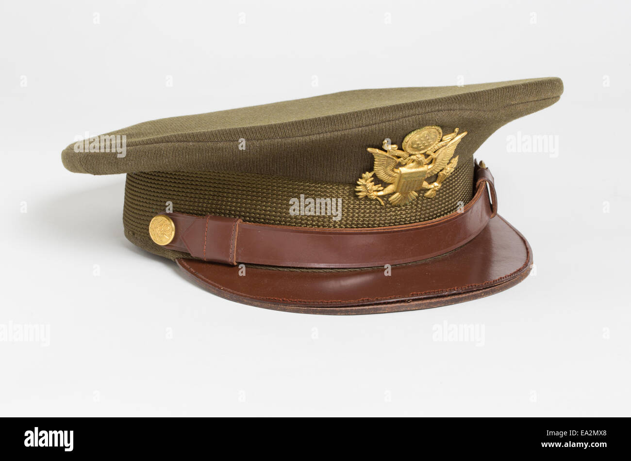 Eine olive drab Offizier Hut getragen von einem amerikanischen Offizier der United States Army Air Forces USAAF während des zweiten Weltkriegs Stockfoto