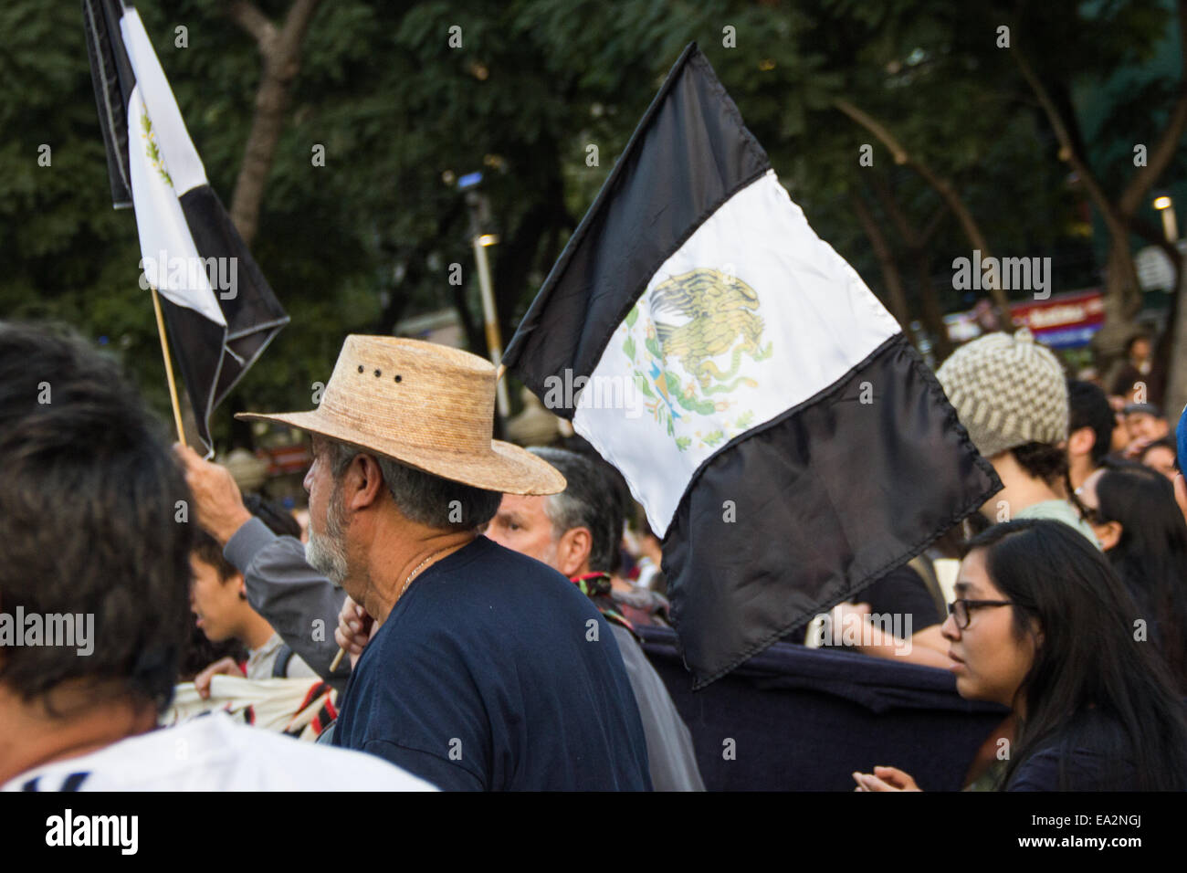 Mexiko-Stadt Demonstration Ayotzinapa Demonstranten Stockfoto