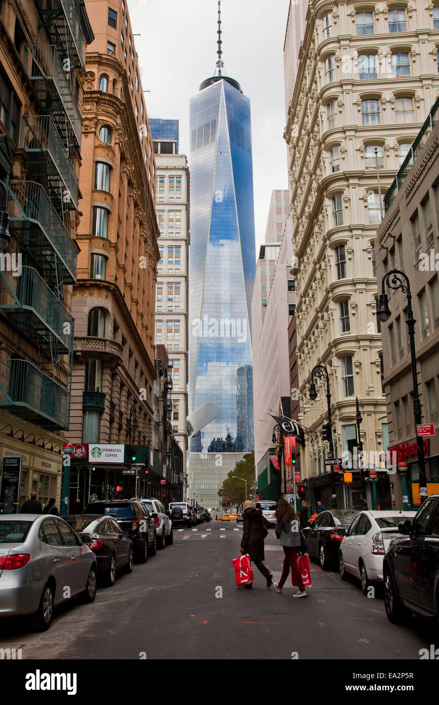 Freedom Tower, New York, Manhattan, New York, Vereinigte Staaten von Amerika Stockfoto