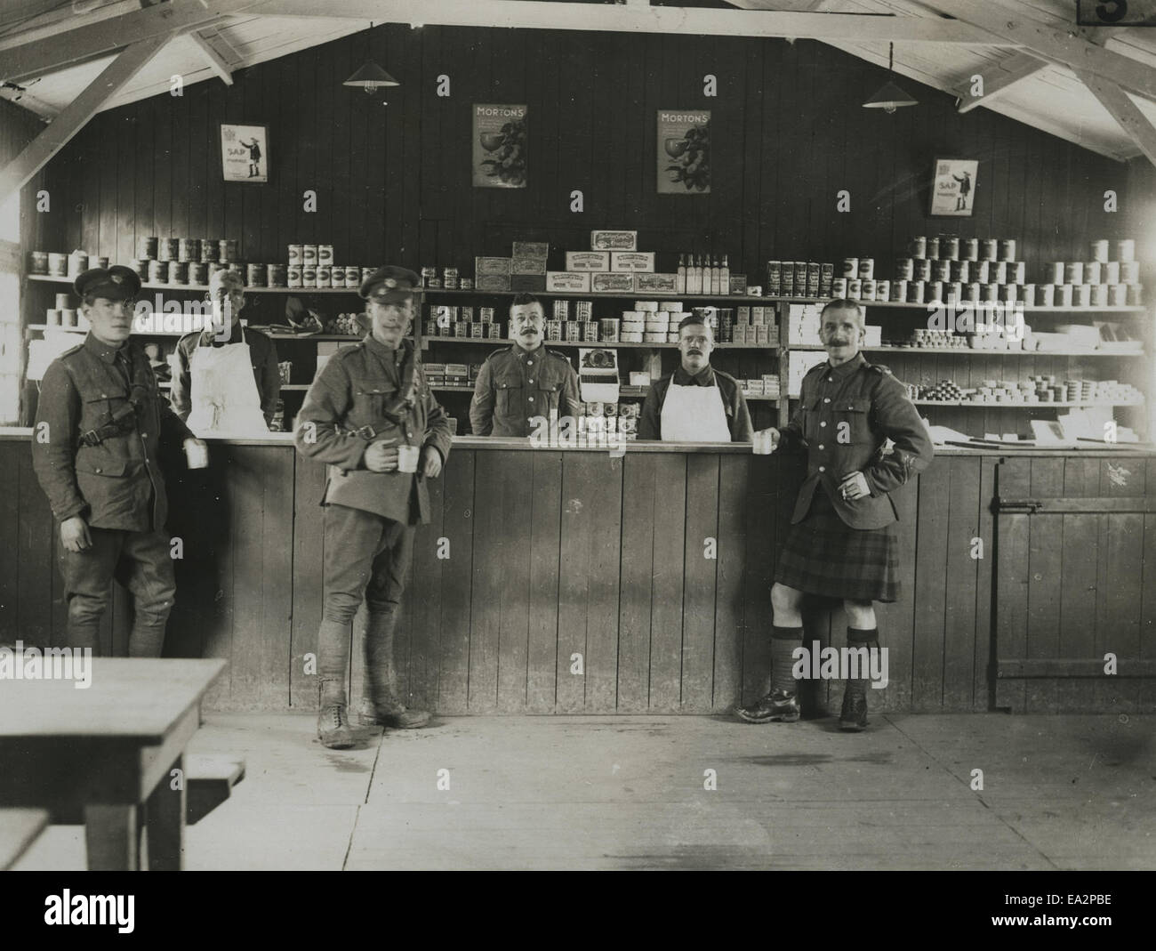 Die Kantine an die n-te British Corps School dem amerikanischen Offizieren ausgebildet werden Stockfoto