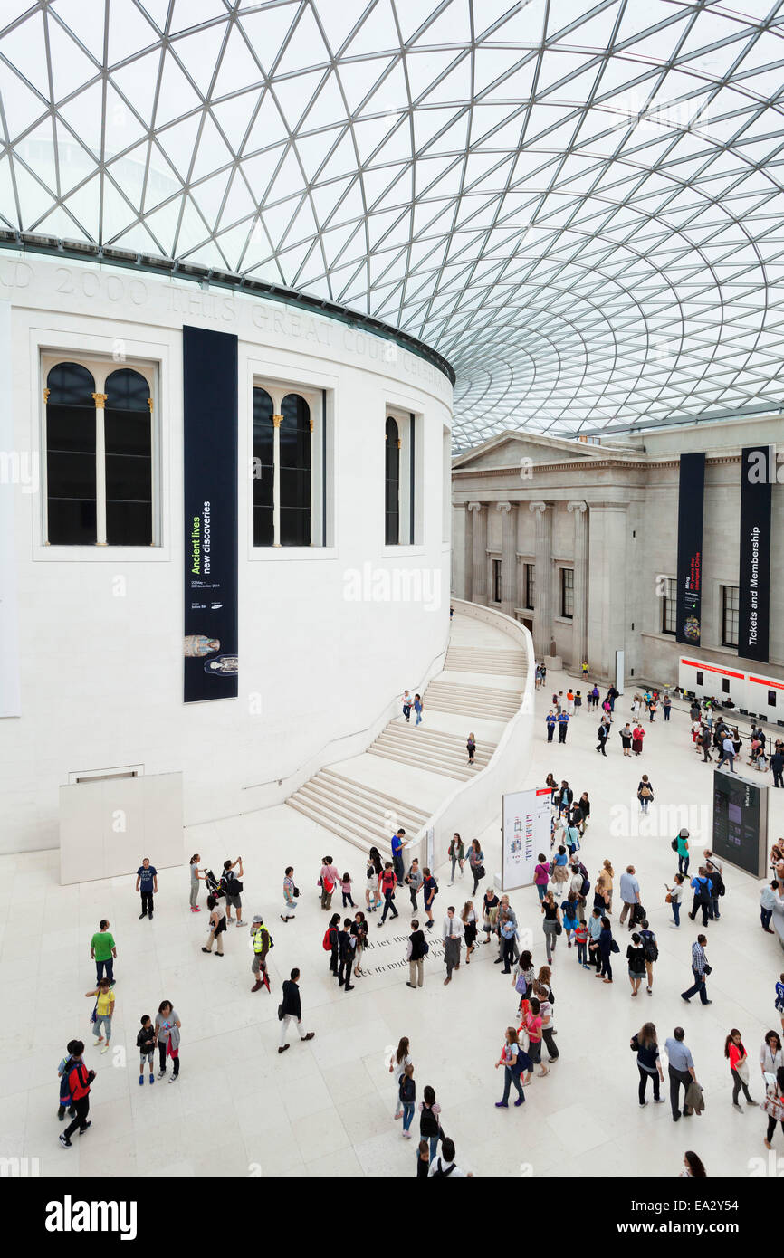 Great Court, Architekt Norman Foster, British Museum, Bloomsbury, London, England, Vereinigtes Königreich, Europa Stockfoto