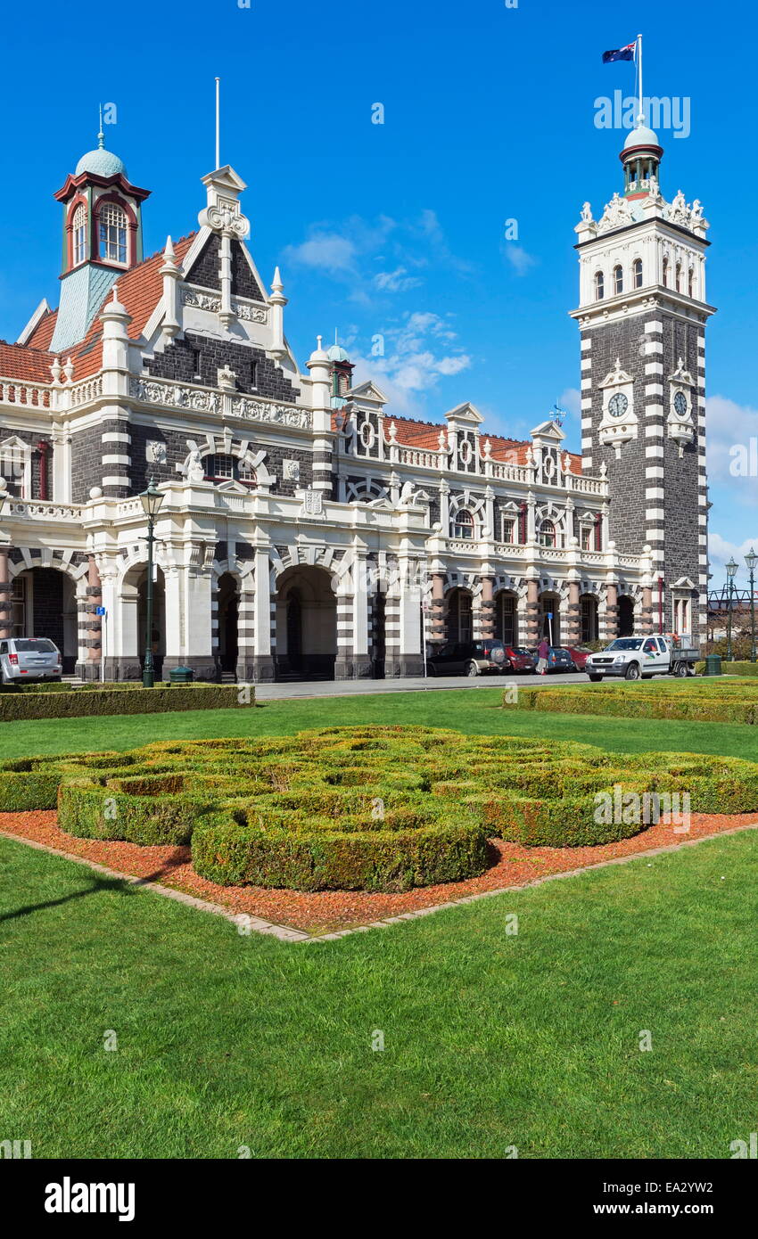 Dunedin Railway Station, Dunedin, Otago, Südinsel, Neuseeland, Pazifik Stockfoto