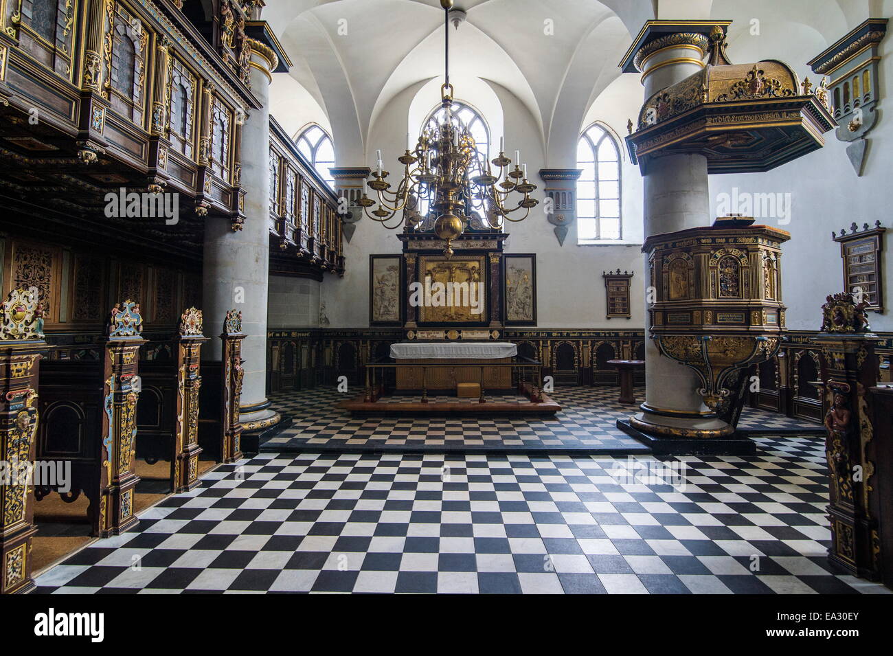 Kapelle im Renaissance Schloss Kronborg, UNESCO-Weltkulturerbe, Helsingør, Dänemark, Skandinavien, Europa Stockfoto