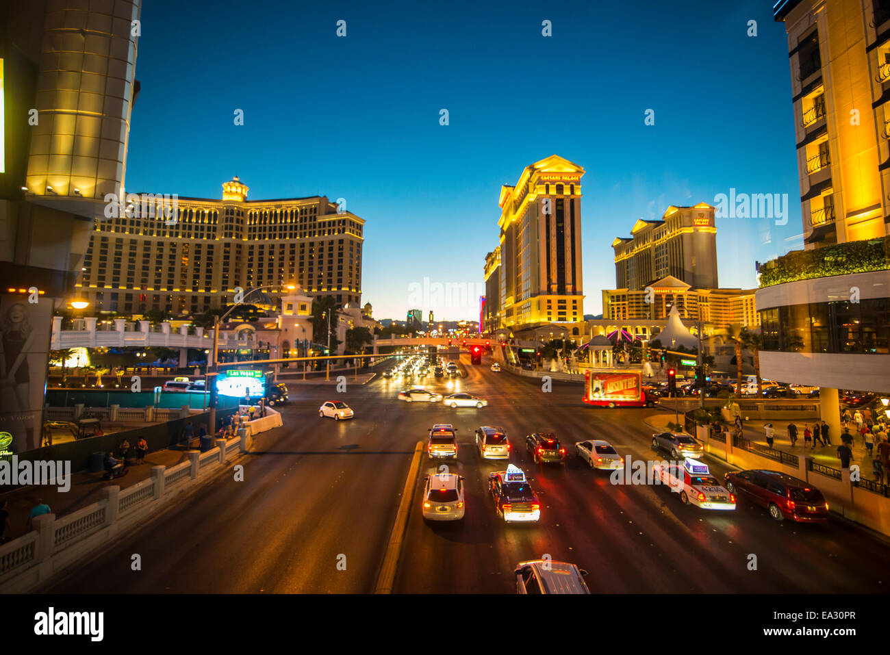 Blick auf den Strip in Las Vegas, Nevada, Vereinigte Staaten von Amerika, Nordamerika Stockfoto