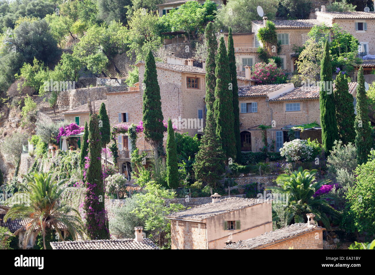 Deia, Sierra de Tramuntana, Nordküste, Mallorca (Mallorca), Balearen, Spanien, Mittelmeer, Europa Stockfoto