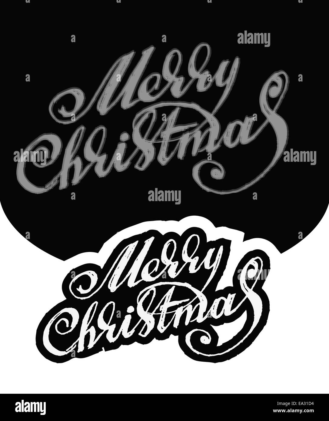 Frohe Weihnachten. Handgeschriebene text Stockfoto