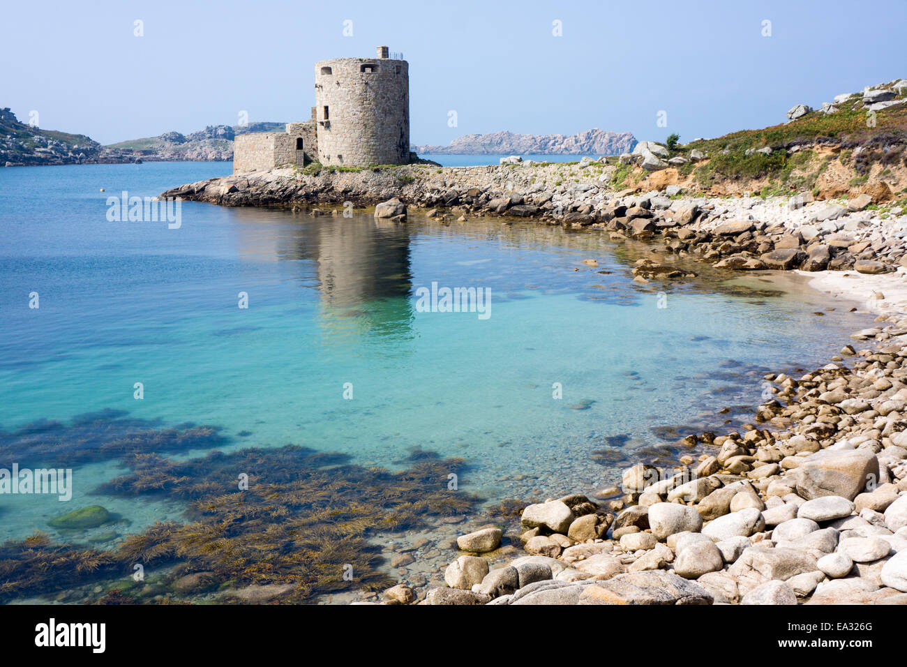 Cromwells Schloss, Insel Tresco, Isles of Scilly, Vereinigtes Königreich, Europa Stockfoto