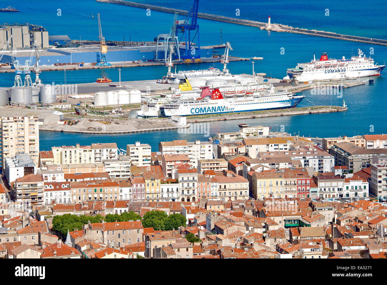 Hafen und Stadt, Sete, Herault, Languedoc-Roussillon Region, Frankreich, Europa Stockfoto