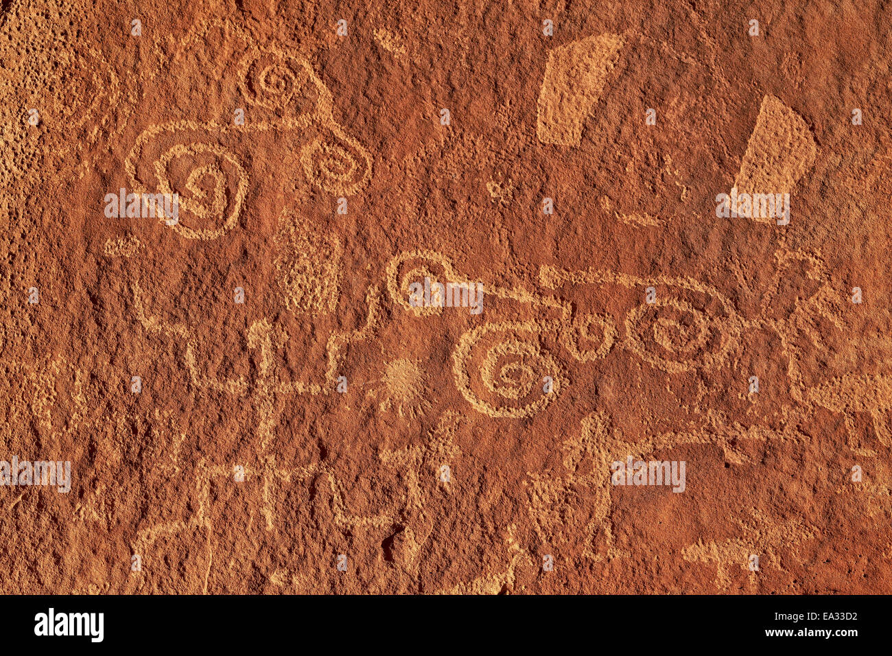 Petroglyphen, Vermilion Cliffs National Monument, Arizona, Vereinigte Staaten von Amerika, Nordamerika Stockfoto