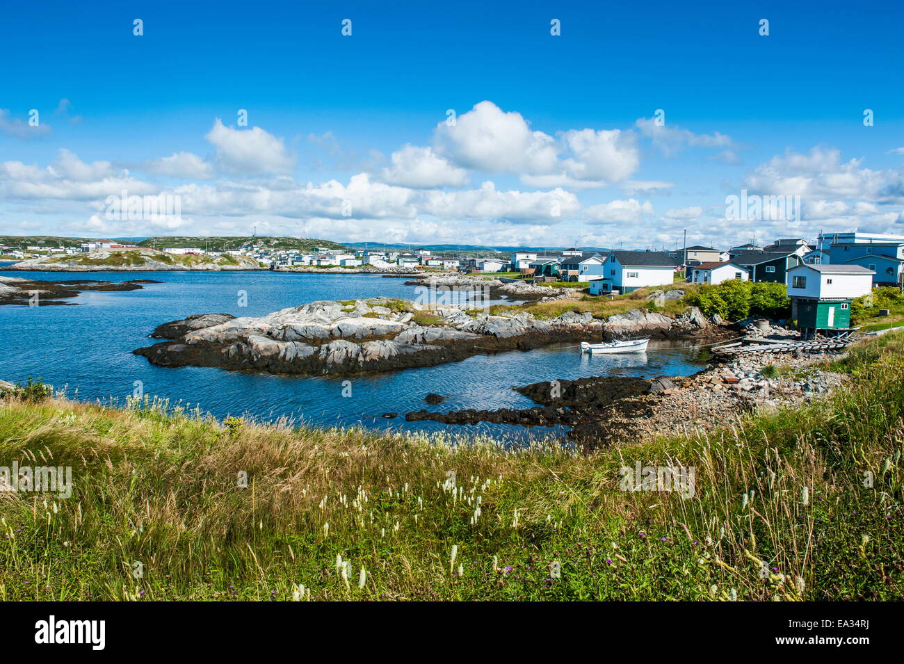 Blick über Port Aux Basken, Neufundland, Kanada, Nordamerika Stockfoto