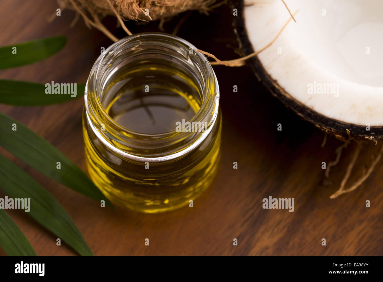 Kokosnuss und Kokosöl Stockfoto