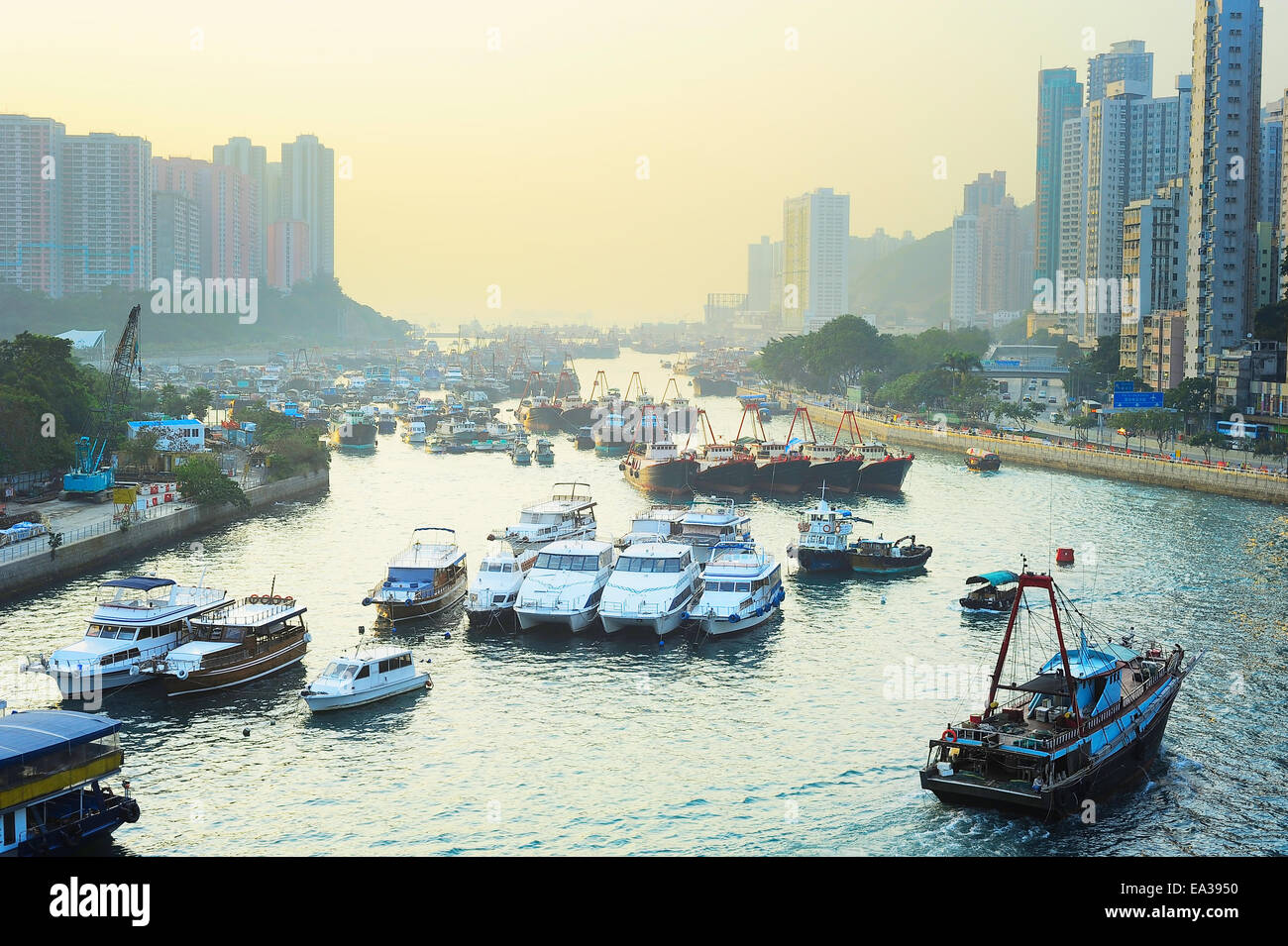 Gebiet um Aberdeen in Hong Kong Stockfoto