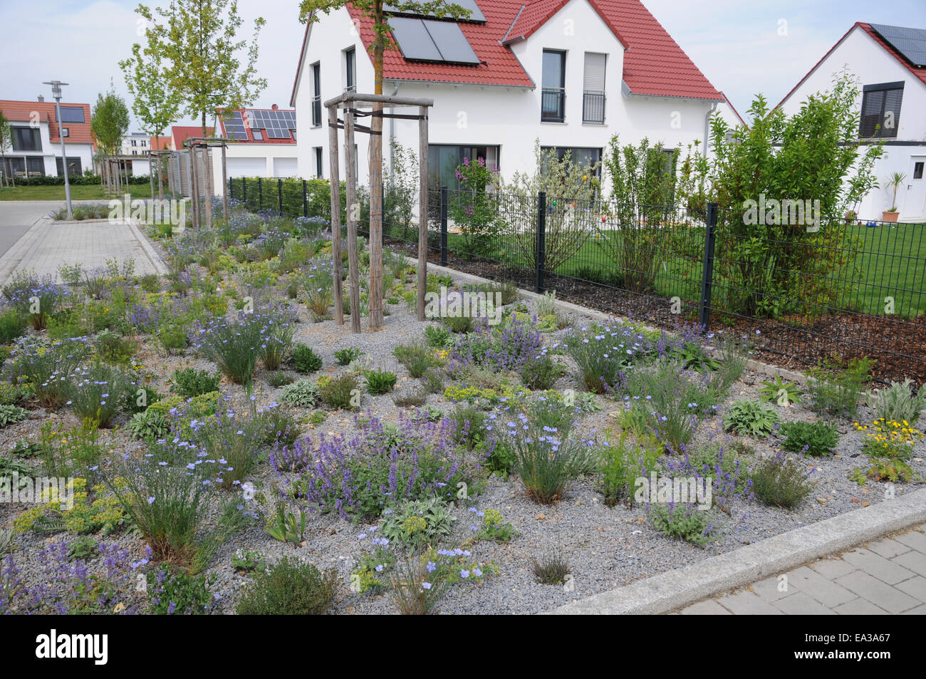 Zerkleinerte Stein Bett Stockfoto