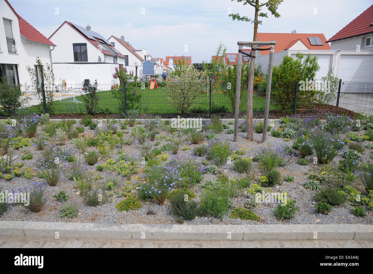 Zerkleinerte Stein Bett Stockfoto