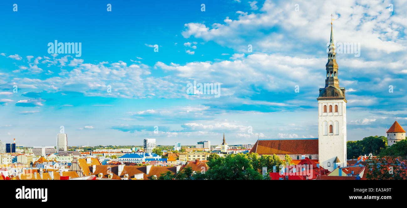 Panorama Panorama Scenic View Landschaft Stadt Altstadt Tallinn In Estland Stockfoto