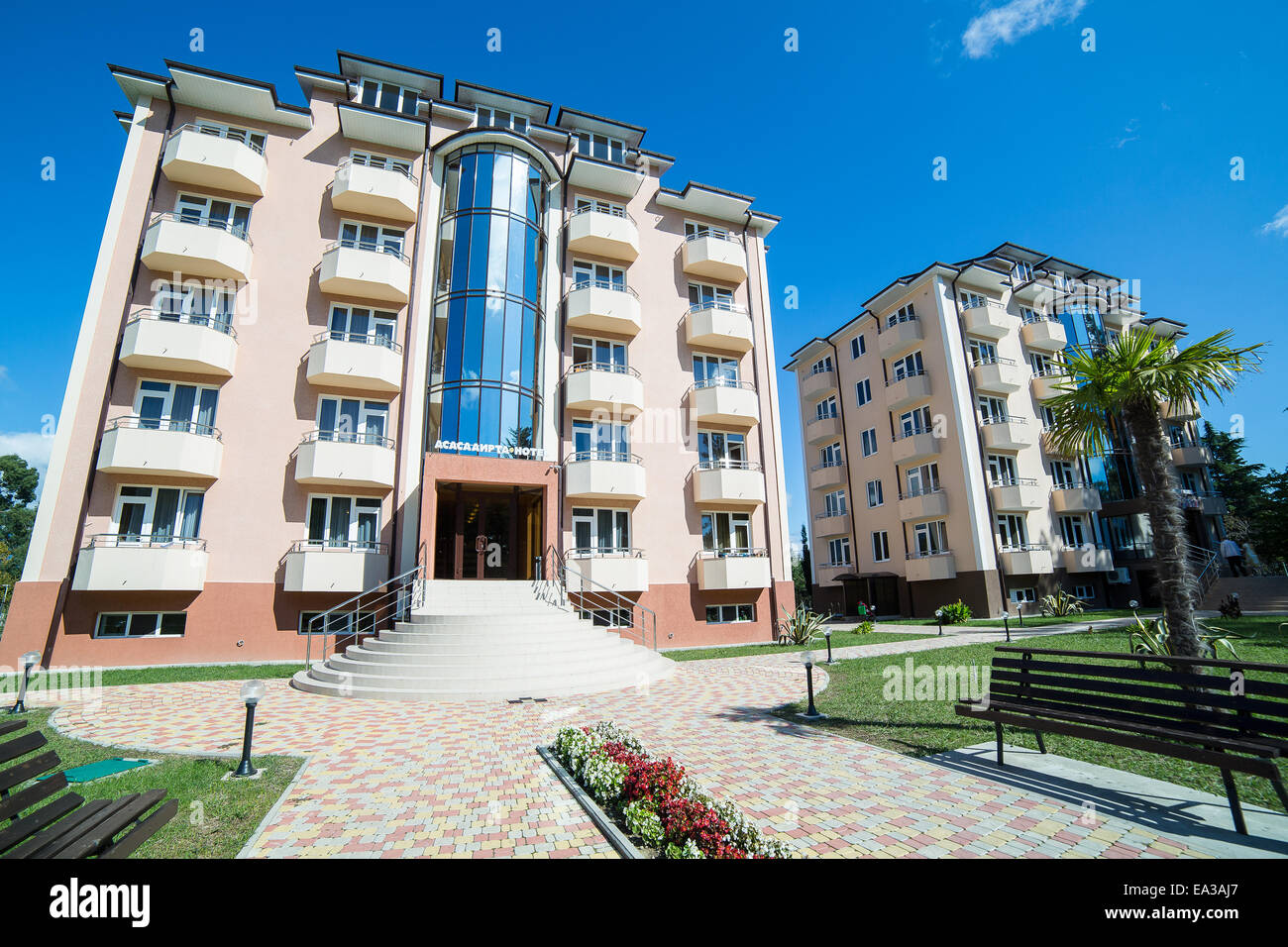 Modernes Hotel, Pizunda, Abchasien Stockfoto