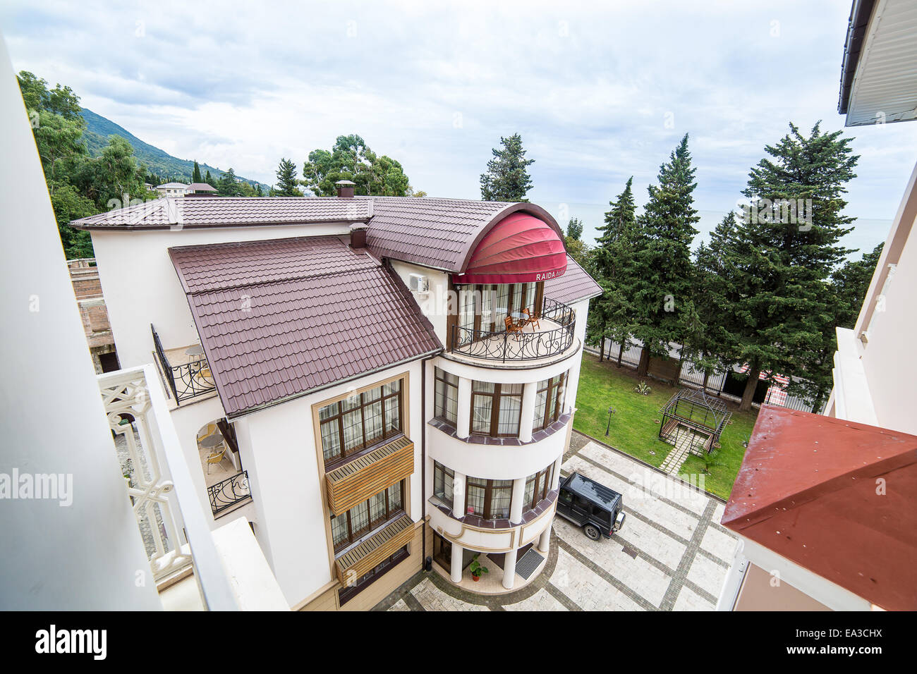 Moderne Hotelgebäude, Gagra, Abchasien Stockfoto