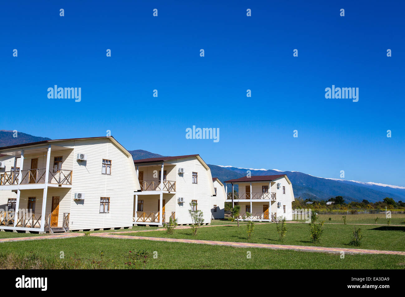 Moderne Mini-Hotelgebäude, Pizunda, Abchasien Stockfoto