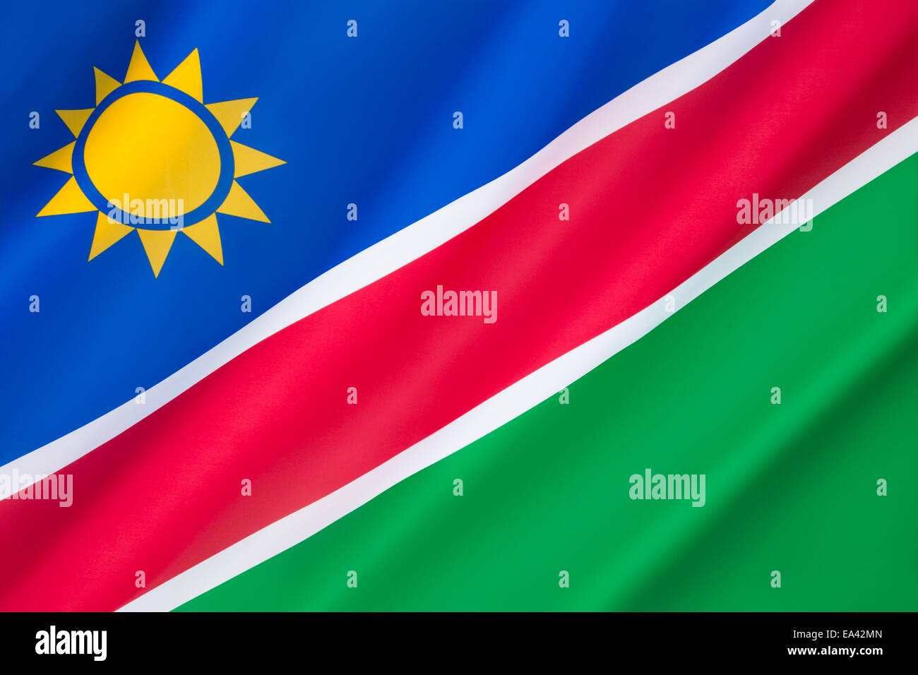 Flagge von Namibia Stockfoto