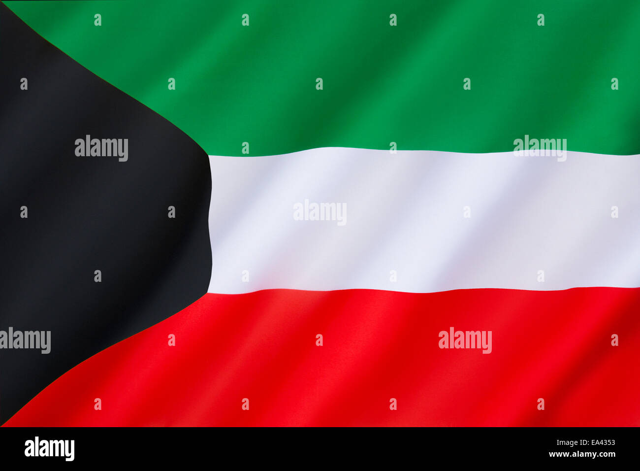 Flagge von Kuwait Stockfoto
