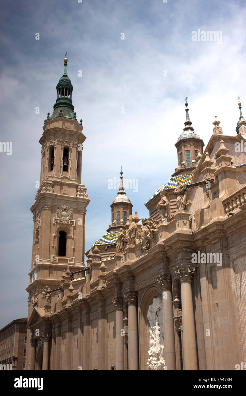 Die Basilica de Nuestra Señora del Pilar in Zaragoza, Aragon Region, Spanien Stockfoto