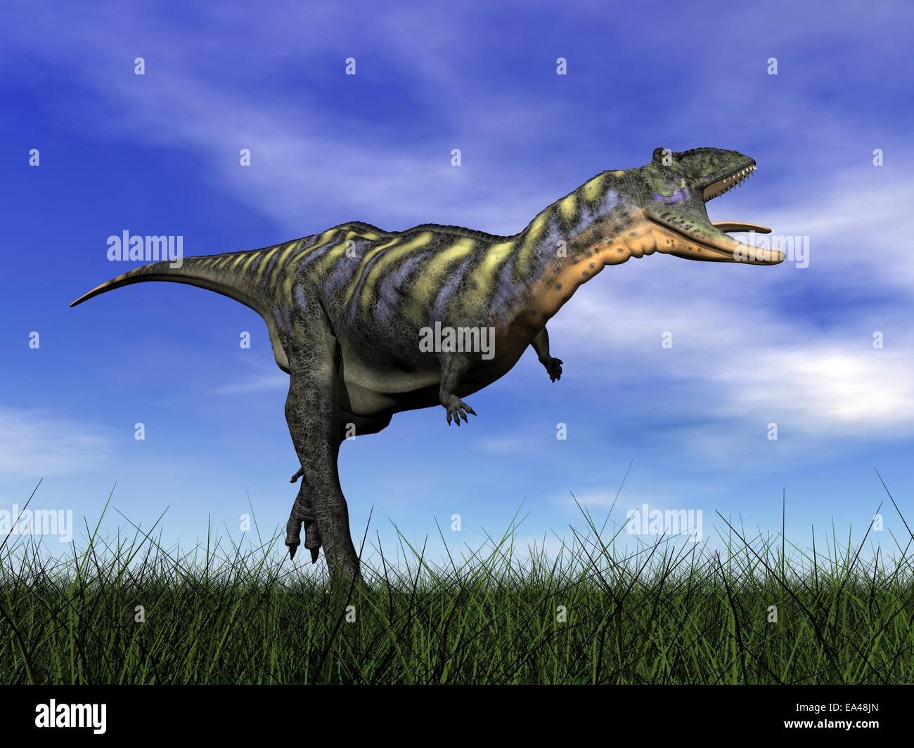 Aucasaurus Dinosaurier - 3D render Stockfoto