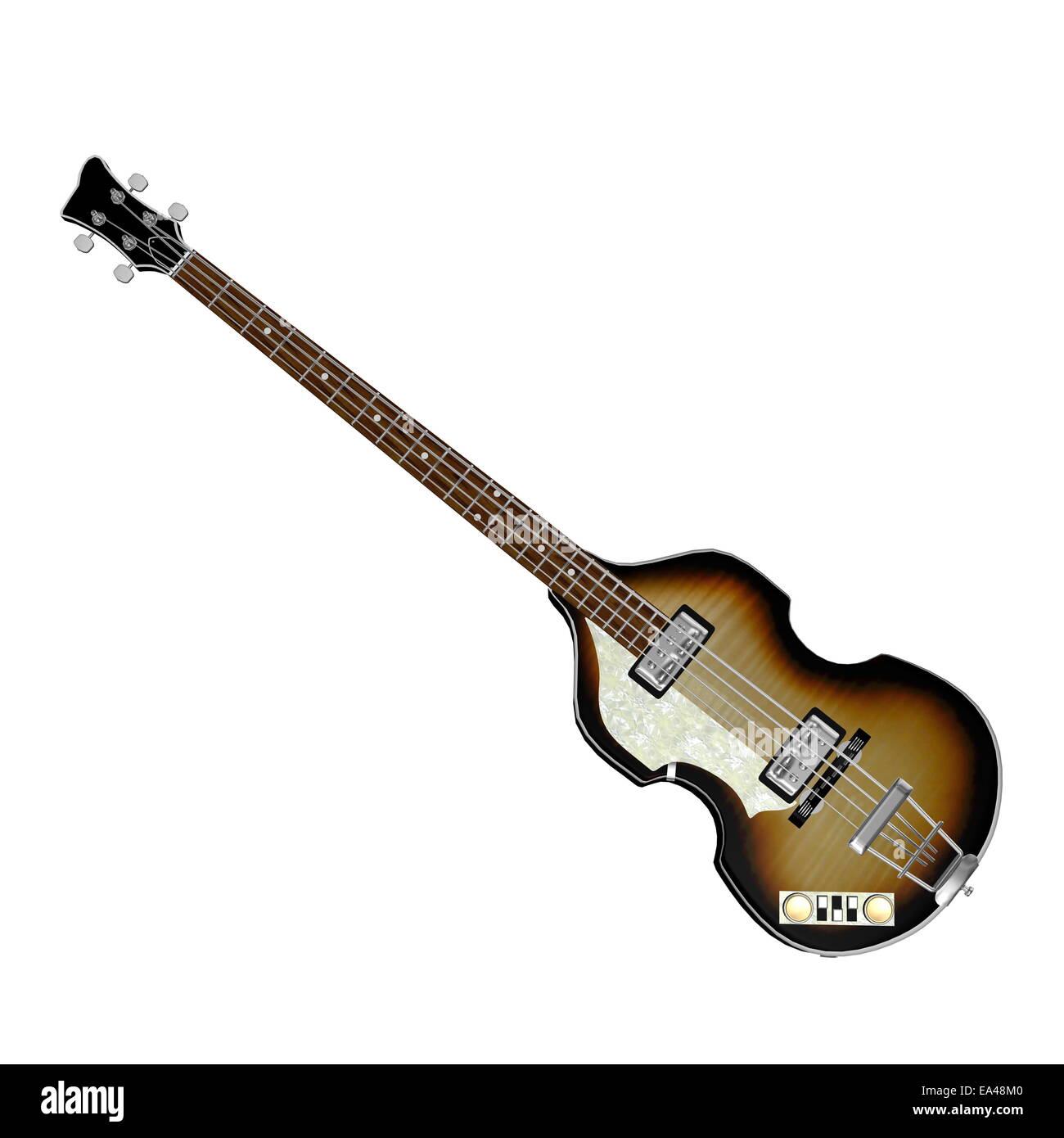 Bass-Gitarre - 3D render Stockfoto