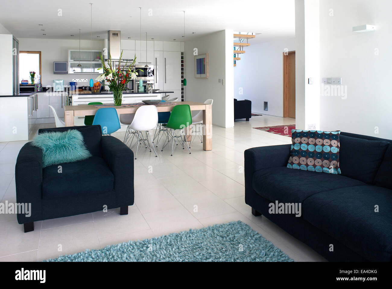 Offenen Wohnbereich im Wohnhaus, UK Stockfoto