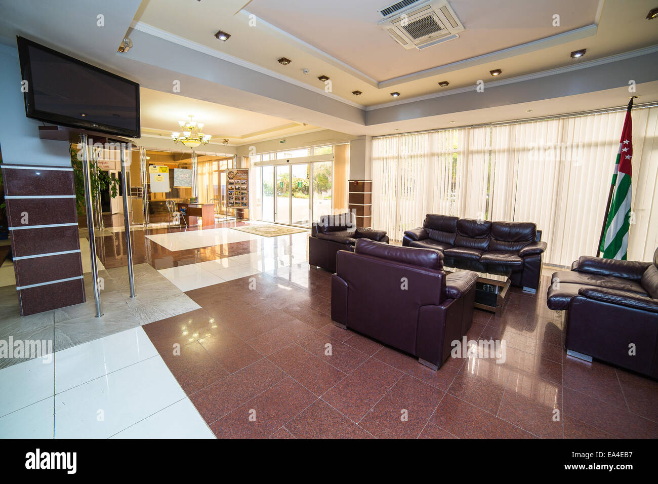 Luxus-Lobby im Hotel, Rezeption Halle Innenarchitektur Stockfoto