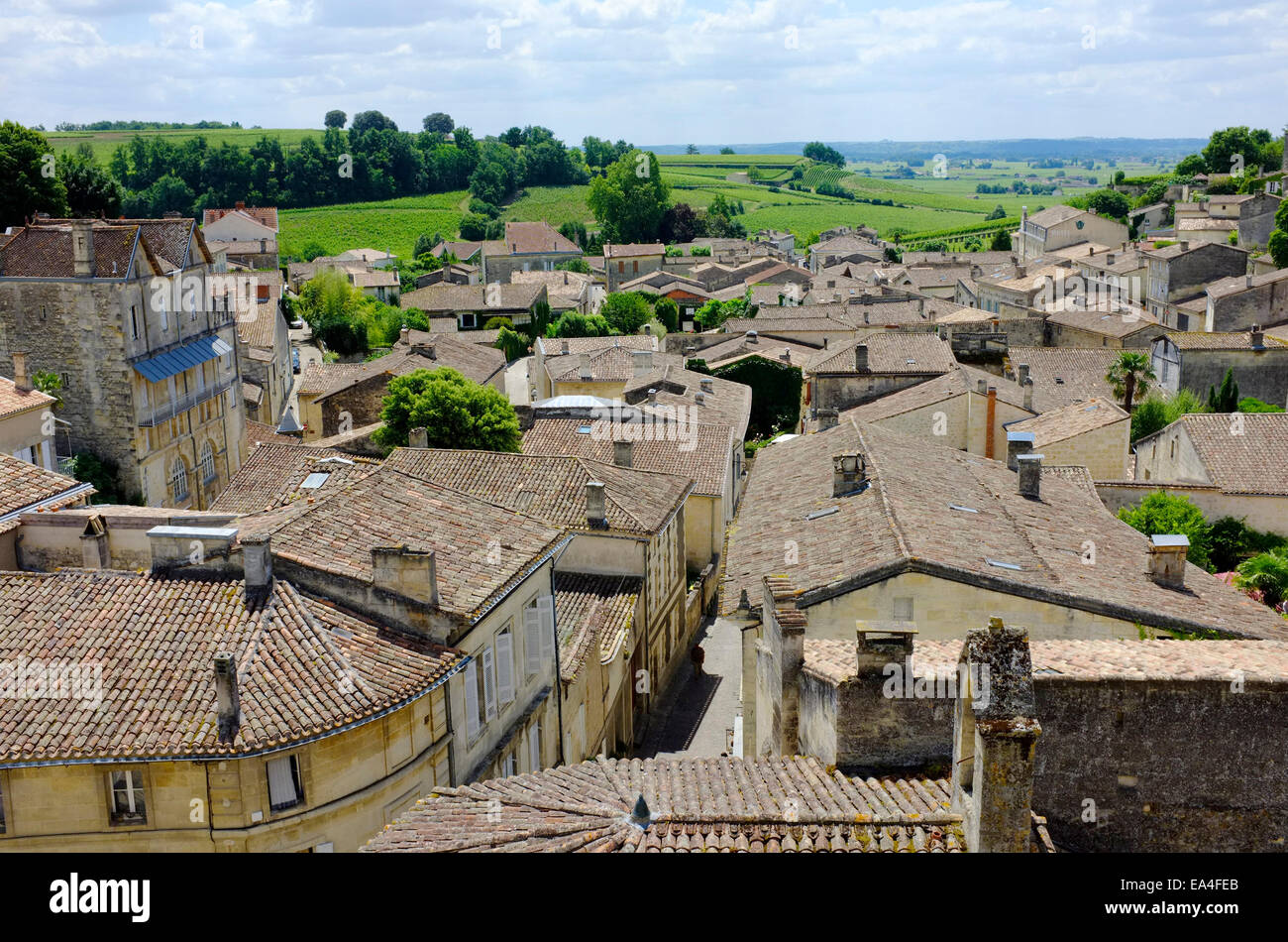 Das Dorf St. Emilion. Stockfoto