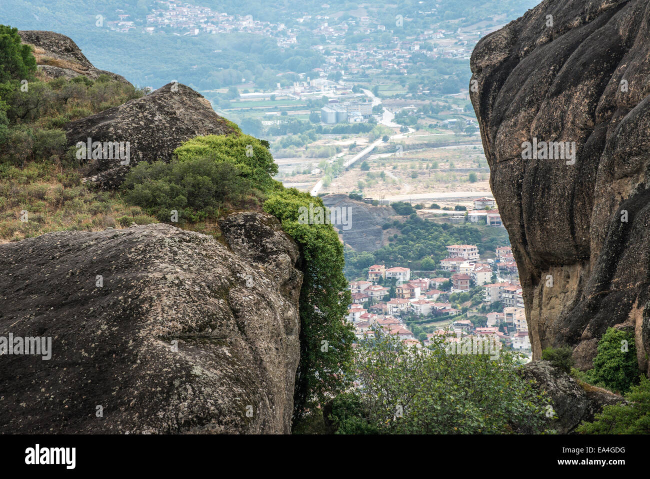 Meteora in Griechenland. Meteora ist die Klöster auf der Oberseite der Felstürme. Stockfoto