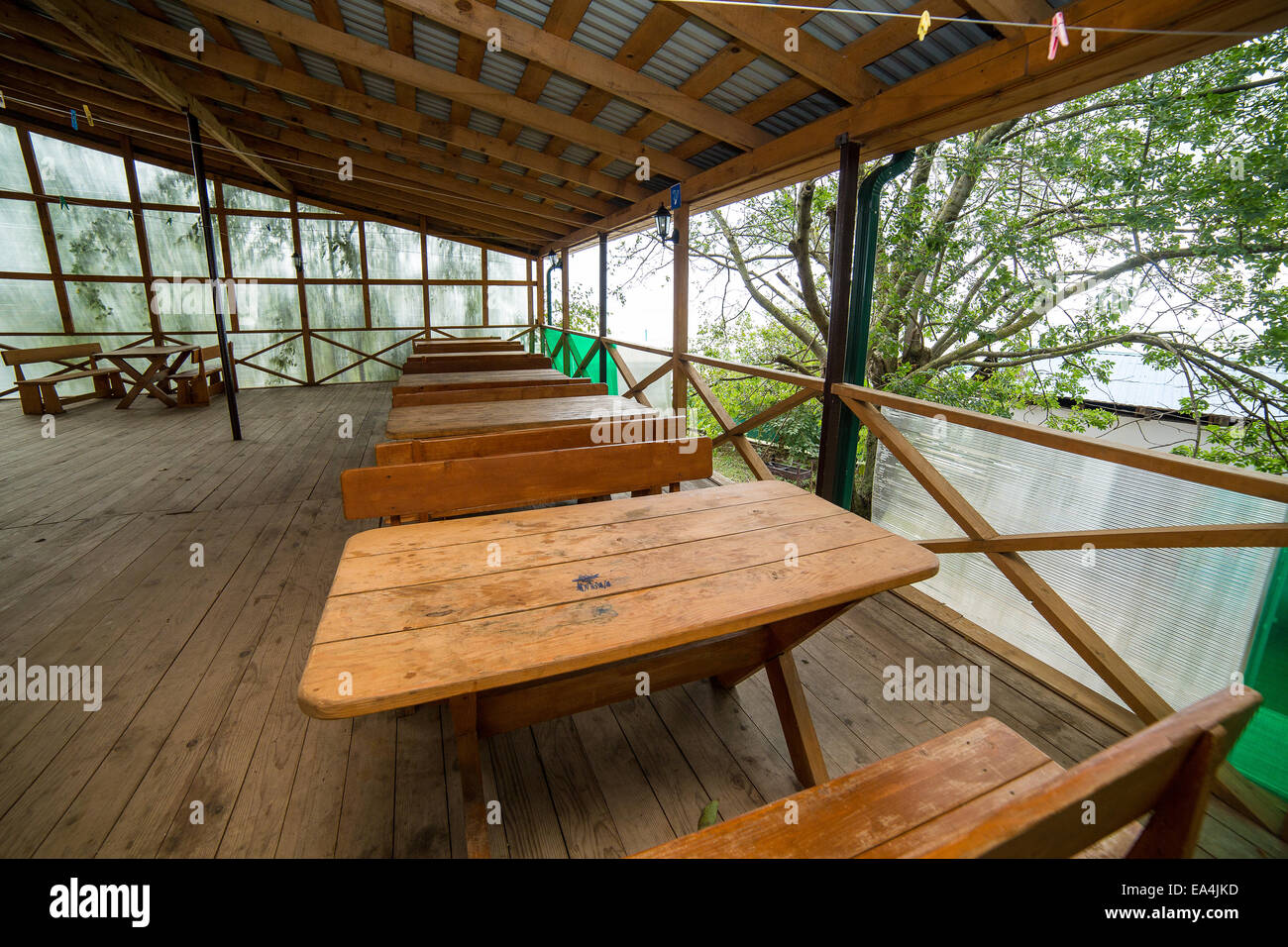 Gestaltung von modernen Restaurant, im freien Stockfoto