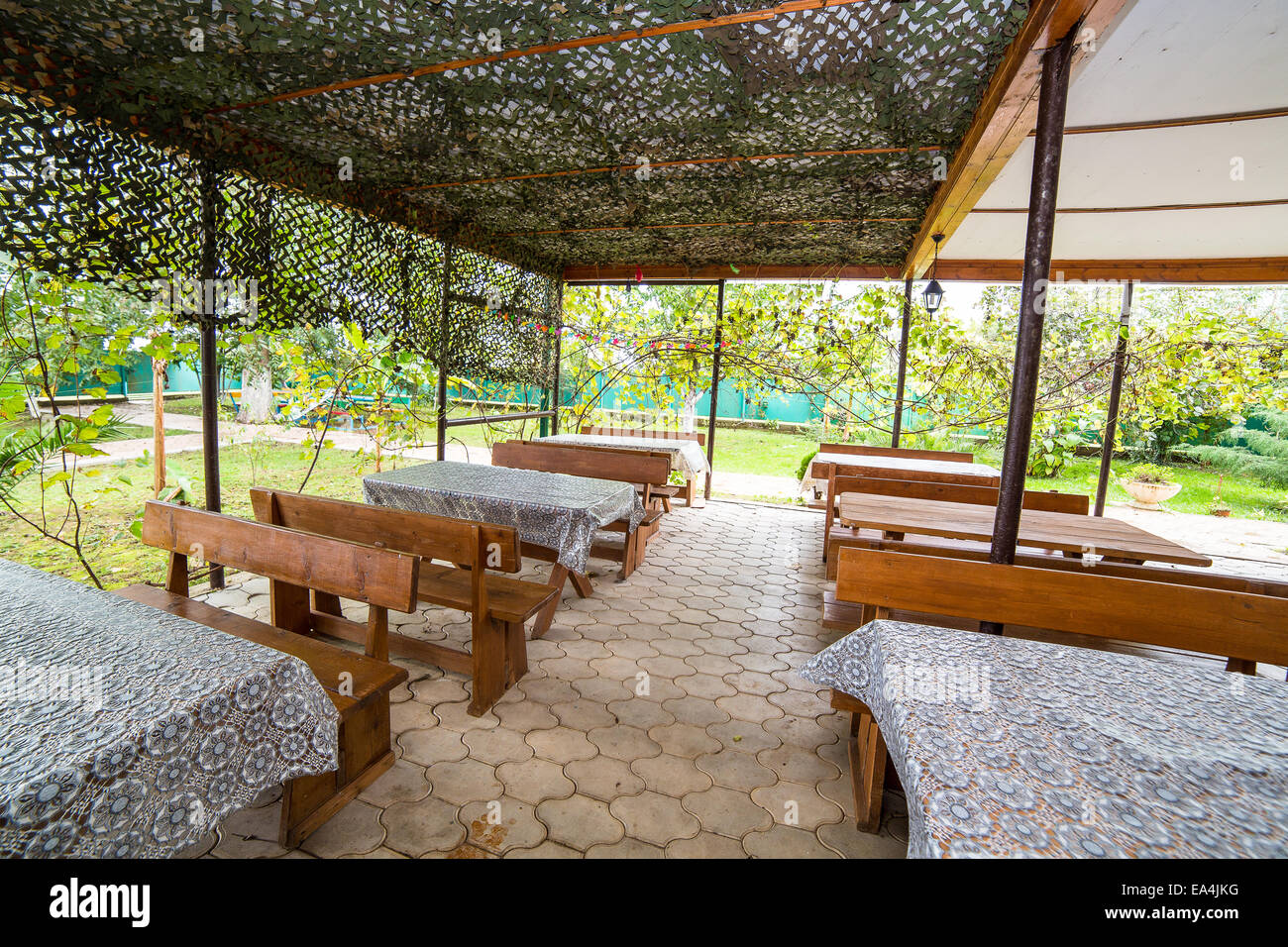 Gestaltung von modernen Restaurant, im freien Stockfoto