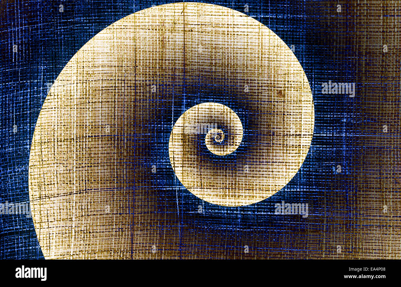 Helix auf einem groben Stoff - spiralförmig Konzept Stockfoto