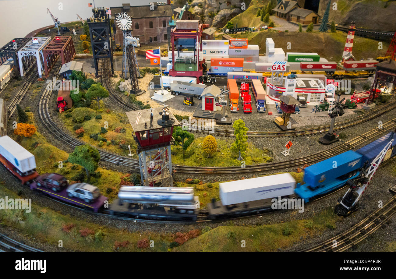 Eisenbahn Museum von Long Island Spielzeugeisenbahnen Stockfoto