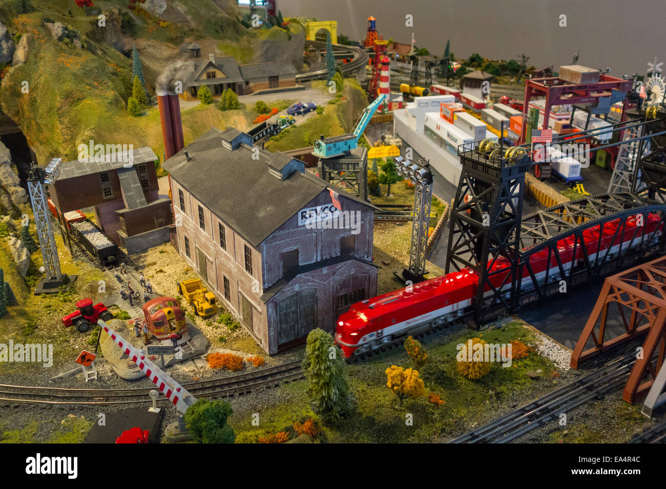 Eisenbahn Museum von Long Island Spielzeugeisenbahnen Stockfoto