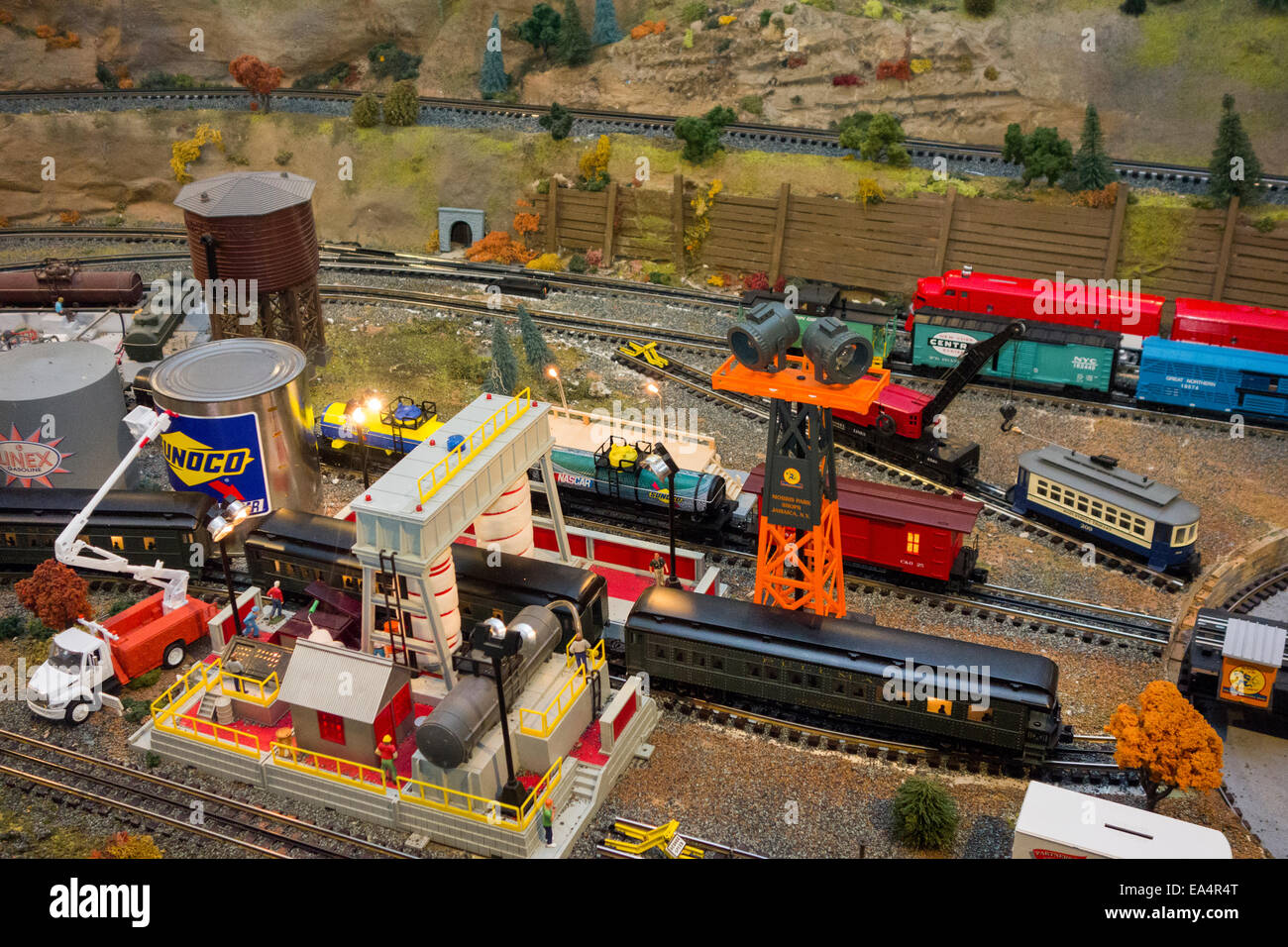 Eisenbahn Museum von Long Island Spielzeugeisenbahnen Stockfoto