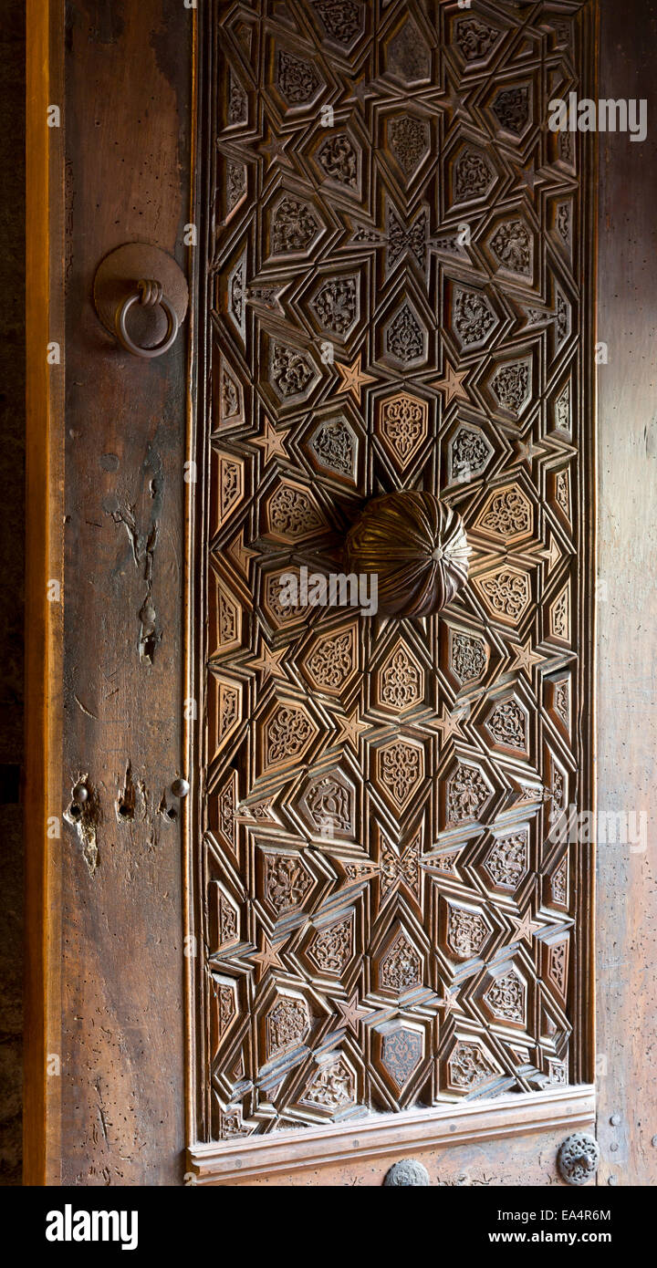 Detail der Eingangstür, Bayezid II Mosque, Amasya, Türkei Stockfoto