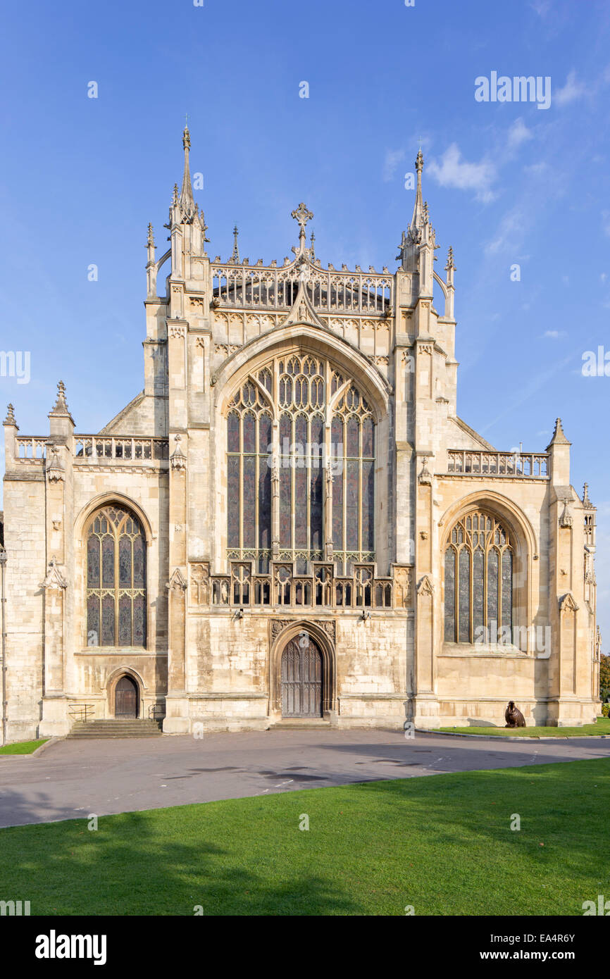 Kathedrale von Gloucester und es ist West Fenster, Gloucestershire, England, UK Stockfoto