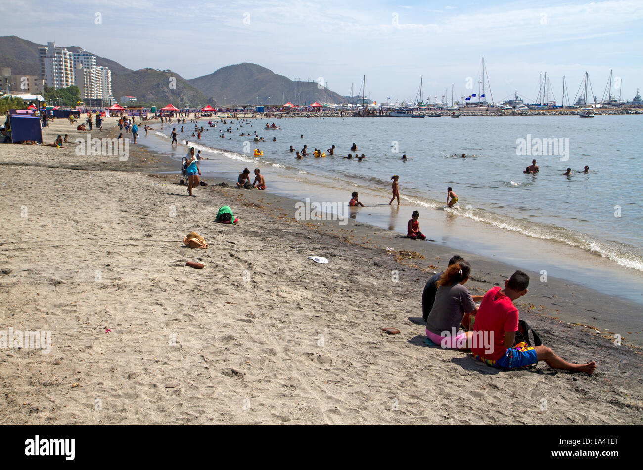 Hauptstrand von Santa Marta Stockfoto